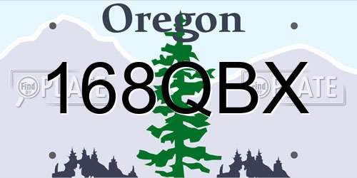 168QBX Oregon License Plate