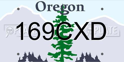 169CXD Oregon License Plate