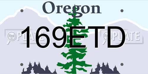 169ETD Oregon License Plate