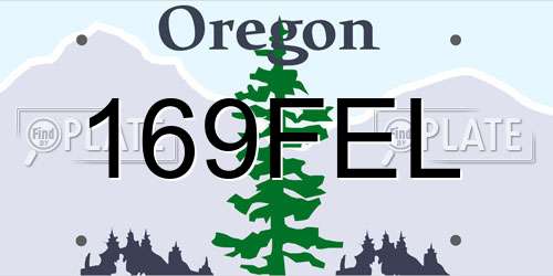 169FEL Oregon License Plate