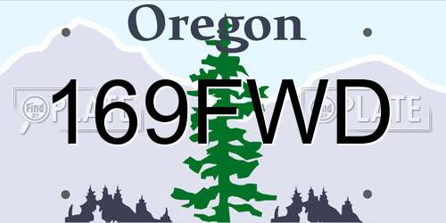 169FWD Oregon License Plate