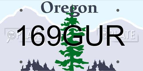 169GUR Oregon License Plate