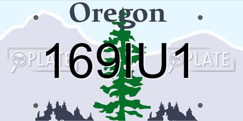 169IU1 Oregon License Plate