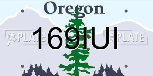 169IUI Oregon License Plate