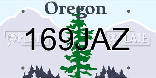 169JAZ Oregon License Plate