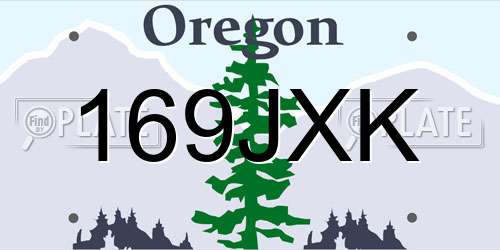 169JXK Oregon License Plate