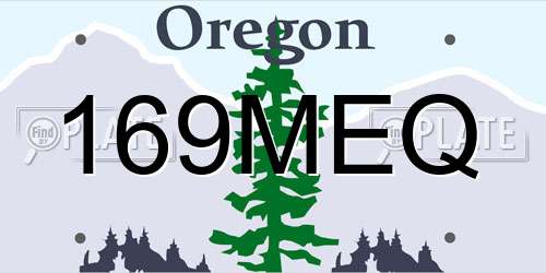 169MEQ Oregon License Plate