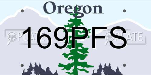 169PFS Oregon License Plate