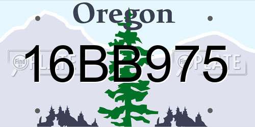 16BB975 Oregon License Plate