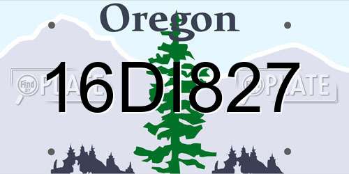 16DI827 Oregon License Plate