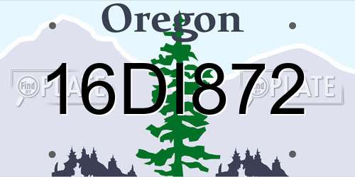 16DI872 Oregon License Plate