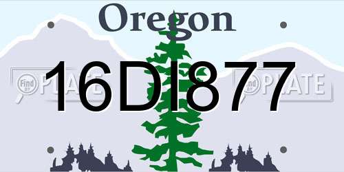 16DI877 Oregon License Plate