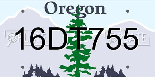 16DT755 Oregon License Plate