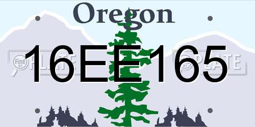16EE165 Oregon License Plate