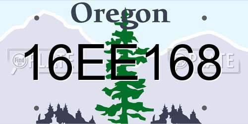 16EE168 Oregon License Plate
