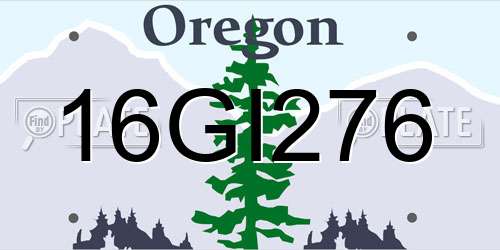 16GI276 Oregon License Plate