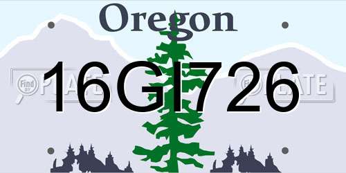 16GI726 Oregon License Plate