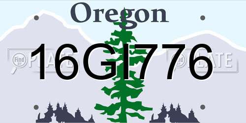 16GI776 Oregon License Plate