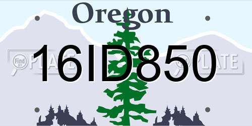 16ID850 Oregon License Plate