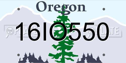 16IO550 Oregon License Plate