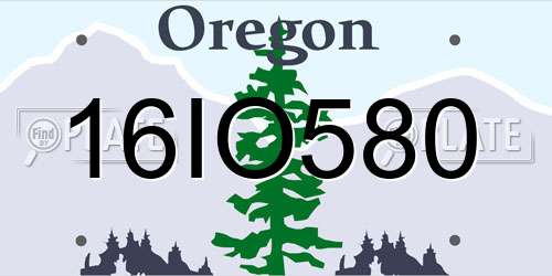 16IO580 Oregon License Plate