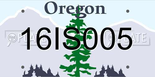 16IS005 Oregon License Plate