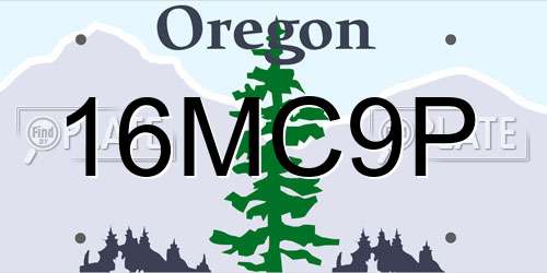 16MC9P Oregon License Plate