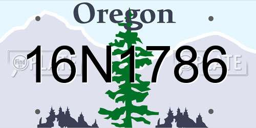 16N1786 Oregon License Plate