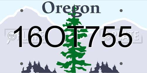 16OT755 Oregon License Plate