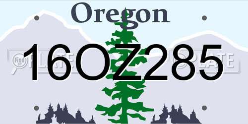 16OZ285 Oregon License Plate