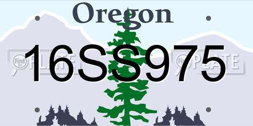 16SS975 Oregon License Plate
