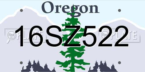 16SZ522 Oregon License Plate