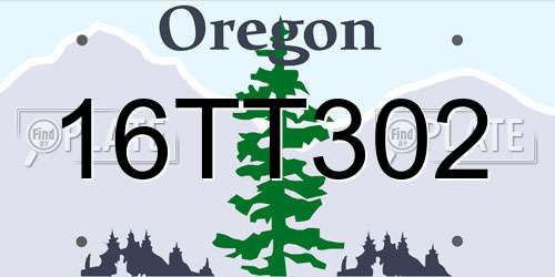 16TT302 Oregon License Plate