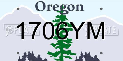 1706YM Oregon License Plate