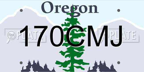 170CMJ Oregon License Plate