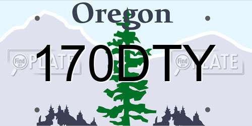 170DTY Oregon License Plate