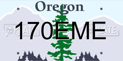 170EME Oregon License Plate