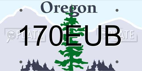 170EUB Oregon License Plate
