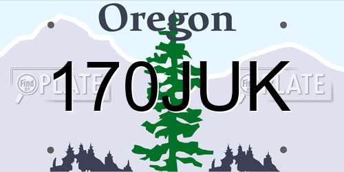 170JUK Oregon License Plate