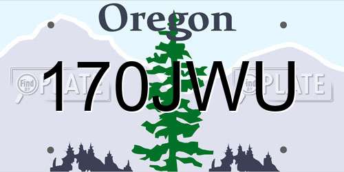 170JWU Oregon License Plate