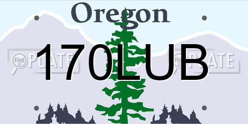 170LUB Oregon License Plate