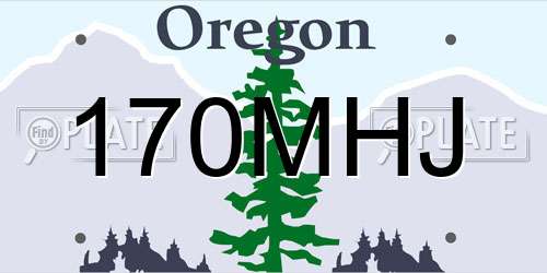 170MHJ Oregon License Plate