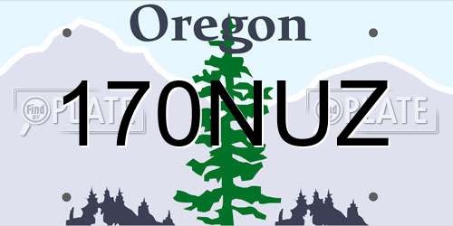 170NUZ Oregon License Plate
