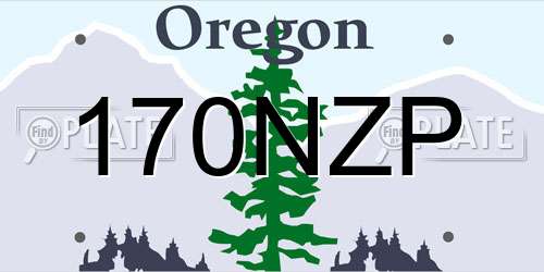 170NZP Oregon License Plate