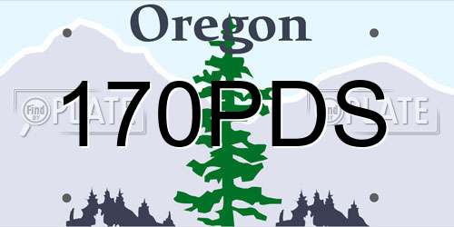 170PDS Oregon License Plate