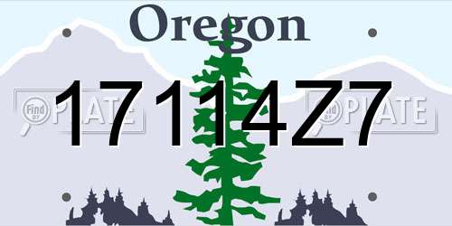 17114Z7 Oregon License Plate