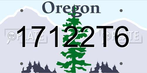 17122T6 Oregon License Plate