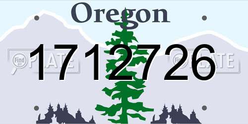 1712726 Oregon License Plate