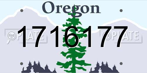 1716177 Oregon License Plate