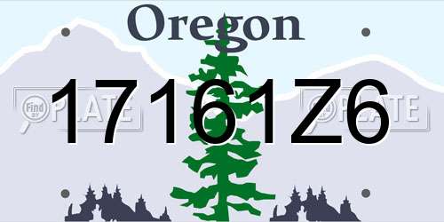 17161Z6 Oregon License Plate